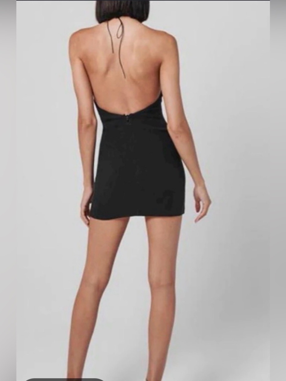 Revolve Natalie Rolt linen mini halter dress LBD event cocktail night out